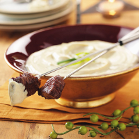 Beef Fondue with Mustard-Mayonnaise Sauce Recipe: How to ... image