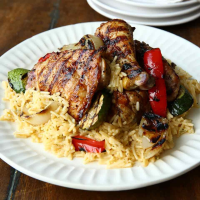 Grilled Chicken & Veggies Over Rice Recipe | Allrecipes image