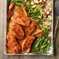Pork and Asparagus Sheet-Pan Dinner Recipe: How to Make It image