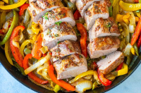 Juicy Pork Tenderloin with Peppers and Onions image