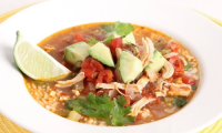 Quick Chicken Rice and Lime Soup Recipe | Laura in the ... image