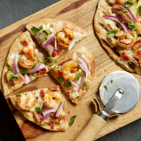 White Shrimp Pizza Recipe | EatingWell image