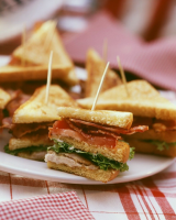 Club Sandwich with Turkey, Bacon, Tomato and Lettuce ... image