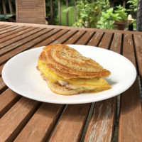 Sourdough Starter Ham and Cheese Omelette Breakfast Sandwich image