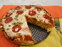 Deep-Dish Spaghetti Pizza Recipe | Jamika Pessoa | Food ... image