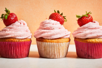Strawberry Cupcakes with Cream Cheese Frosting | Food & Wine image