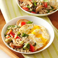 Breakfast Risotto with Fried Eggs Recipe | EatingWell image