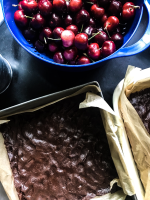 Cherry Brown Butter Chocolate Bars | Silvia Baldini image