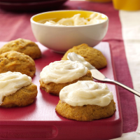 Pumpkin Cookies with Cream Cheese Frosting Recipe: How to ... image