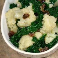 Cauliflower and Kale with Mustard Currant Dressing Recipe ... image