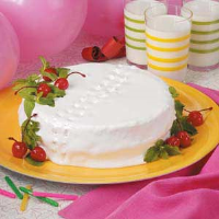 Maraschino Party Cake Recipe: How to Make It image