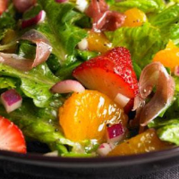 Romaine, strawberry and orange salad image