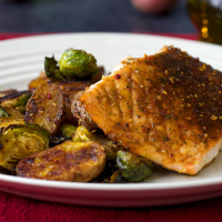Salmon And Veggie Sheet-Pan Dinner Recipe by Tasty image