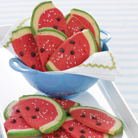 Watermelon Slice Cookies Recipe | MyRecipes image