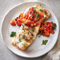 Slow-Cooker Cod with Tomato-Balsamic Jam Recipe | EatingWell image