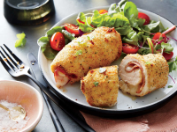 Crispy Chicken, Ham, and Swiss Roll-Ups Recipe | Cooking Light image