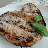 Basil-Garlic Grilled Pork Chops Recipe | Allrecipes image