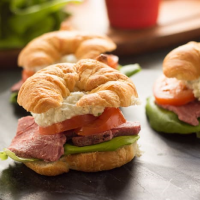 Roast Beef Croissant Sandwiches Recipe - Food Fanatic image