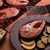 Grilled Salmon With Tarragon Butter Recipe | Land O’Lakes image