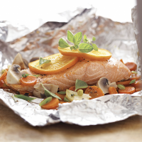 Salmon-Vegetable Bake Recipe | EatingWell image