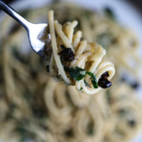 Pasta with a Garlic, Butter and White Wine Sauce image