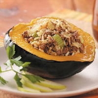 STUFFED ACORN SQUASH WITH GROUND BEEF RECIPES