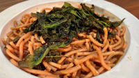 Pasta with Braised Red Onion Sauce and Crispy Kale ... image