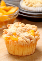 Easy Peach Cobbler Muffins - Cakescottage image