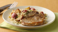 Pork Chops with Sauerkraut Recipe - BettyCrocker.com image
