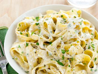 Easy Recipes, Healthy Eating Ideas and Chef Recipe Videos | Food Network - Low-Cal Fettuccine Alfredo Recipe | Food Network Kitchen image
