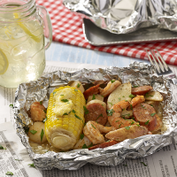 Grilled Seafood Boil Foil Packets | Ready Set Eat image