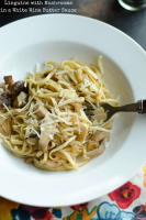 Linguine with Mushrooms in a White Wine Butter Sauce ... image