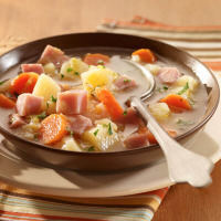Chunky Potato & Ham Soup Recipe | Land O’Lakes image