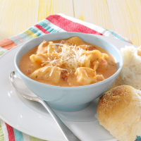 Tomato Tortellini Soup Recipe: How to Make It - Taste of Home: Find Recipes, Appetizers, Desserts, Holiday Recipes & Healthy Cooking Tips image