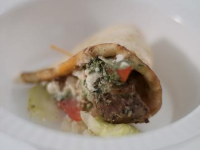 Lamb Gyro with Tzatziki Sauce and Spicy Sour Cream Sauce Recipe | Brianna Jenkins | Food Network image