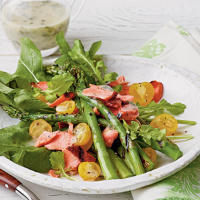 Grilled Salmon-and-Asparagus Salad Recipe | MyRecipes image