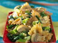 Butterfly Pasta with Mushrooms, Spinach and Scallions ... image