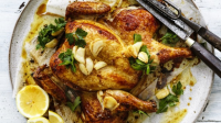 Garlic butter roast chicken Recipe | Good Food image