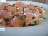 Smoked Salmon Carpaccio With Extra Virgin Olive Oil and Lemon image