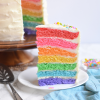 Rainbow Layer Cake Recipe | MyRecipes image