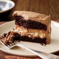 Crunchy Milk Chocolate-Peanut Butter Layer Cake Recipe ... image
