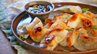 Pot Sticker Dumplings and Soy-Vinegar Sauce Recipe ... image