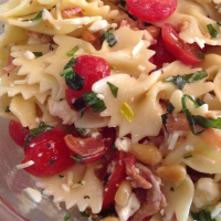 Summer Pasta with Tomatoes, Fresh Basil, and Bacon Recipe ... image