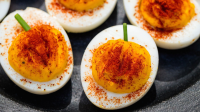 Best Pumpkin Deviled Eggs - How to Make ... - Delish.com image