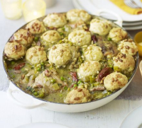 Pesto chicken stew with cheesy dumplings - BBC Good Food image