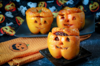 Jack O' Lantern Stuffed Peppers - Just A Pinch Recipes image