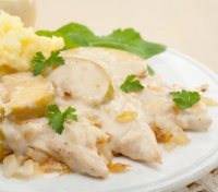 How to Make Chicken in White Sauce - Easy image