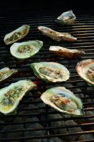 Char-Grilled Oysters with Bacon-Bourbon-Ginger Butter ... image