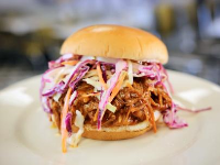 Pulled Pork Sandwich with BBQ Sauce and Coleslaw Recipe ... image