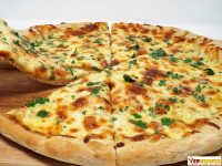 Four Cheese Garlic Pizza - YepRecipes.com image